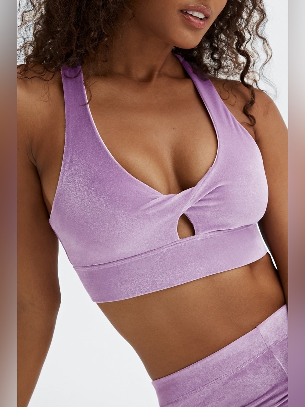 Fabletics Oasis Twist Velour Sports Bra Size Medium NWT